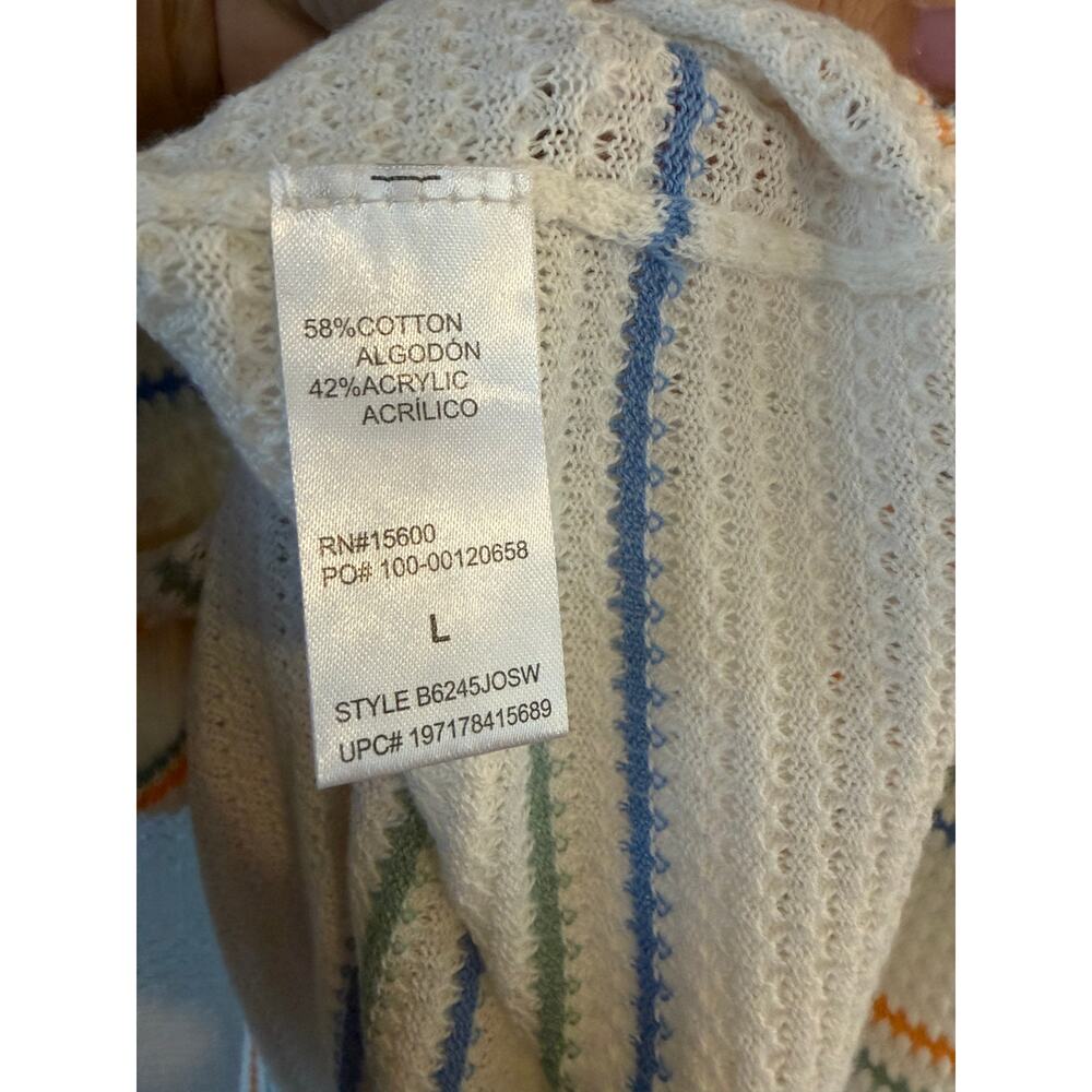 Democracy Rainbow Stripe Flutter Sleeve Knit Sweater Top Size Large - Picture 6 of 8